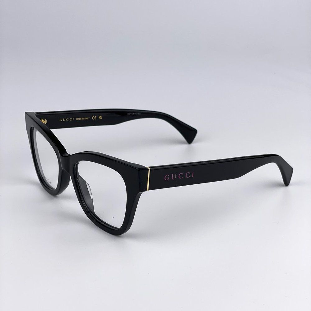 Gucci GG1133O 003 Eyeglasses Shiny Black Cat Eye Women LOGO - Picture 7 of 10